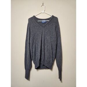 Vintage Pendleton Vneck Sweater Mens Size Small Gray‎ Wool